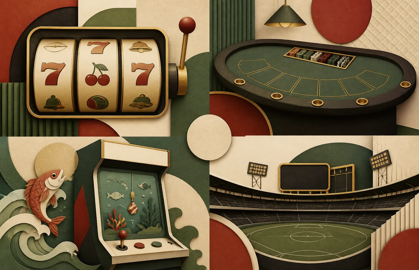 Categorias observadas: slots, ao vivo, pescaria e esporte